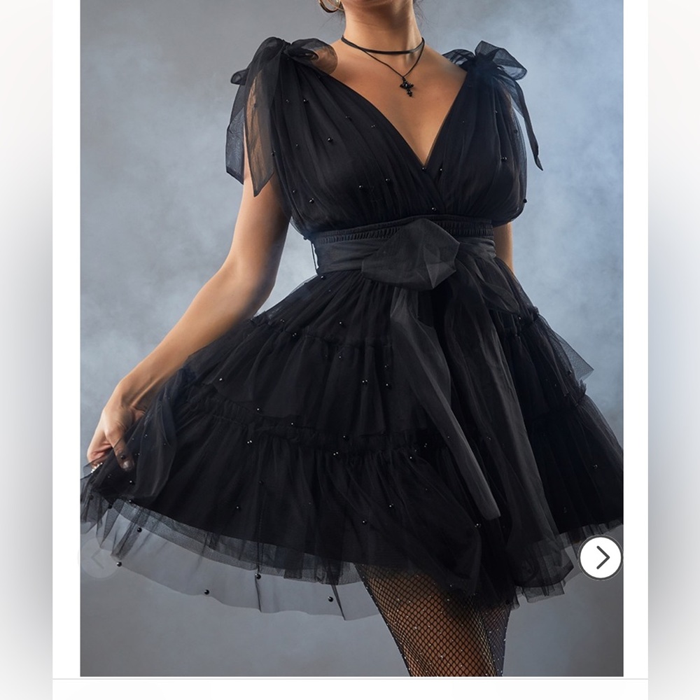 Black dress with bow